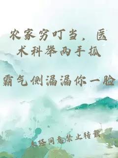 农家穷叮当，医术科举两手抓